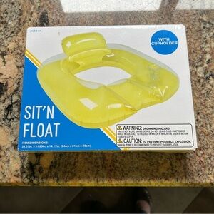 New in Package Yellow Sit'n Float Pool Lounger